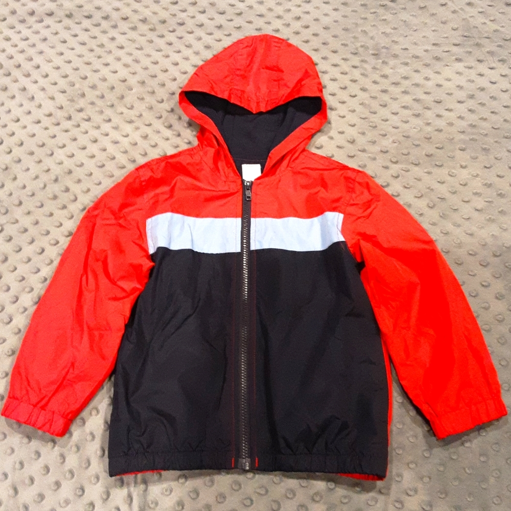 Gymboree Red, Navy And Light Blue Striped Boy's Windbreaker Jacket